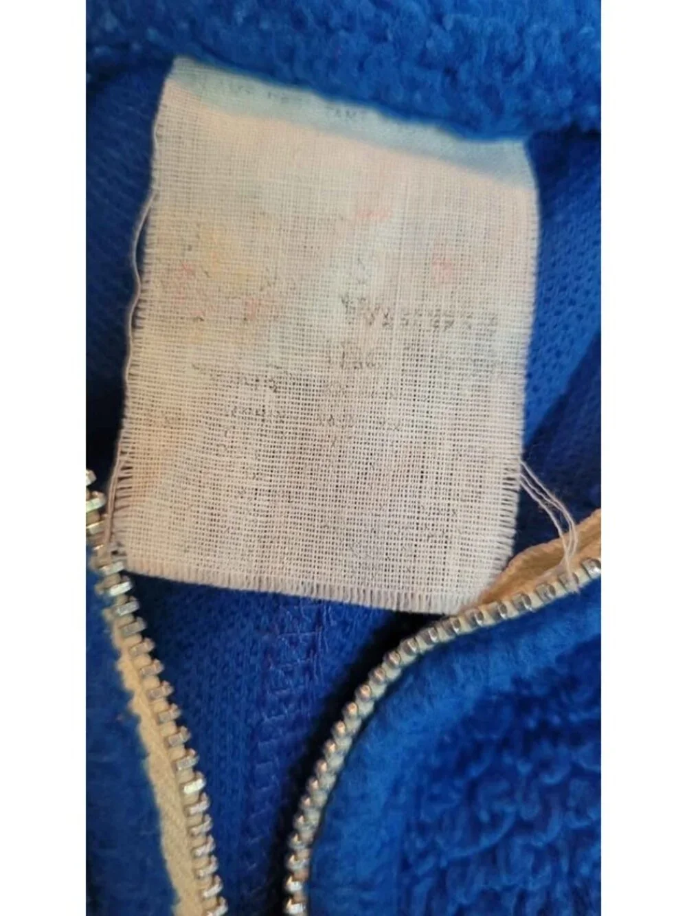 Vintage 70s Baby Boys 6-9 Months Disney Winnie The Pooh Blue Fleece Zip Sleeper